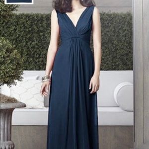 Midnight blue plus size bridesmaid dress